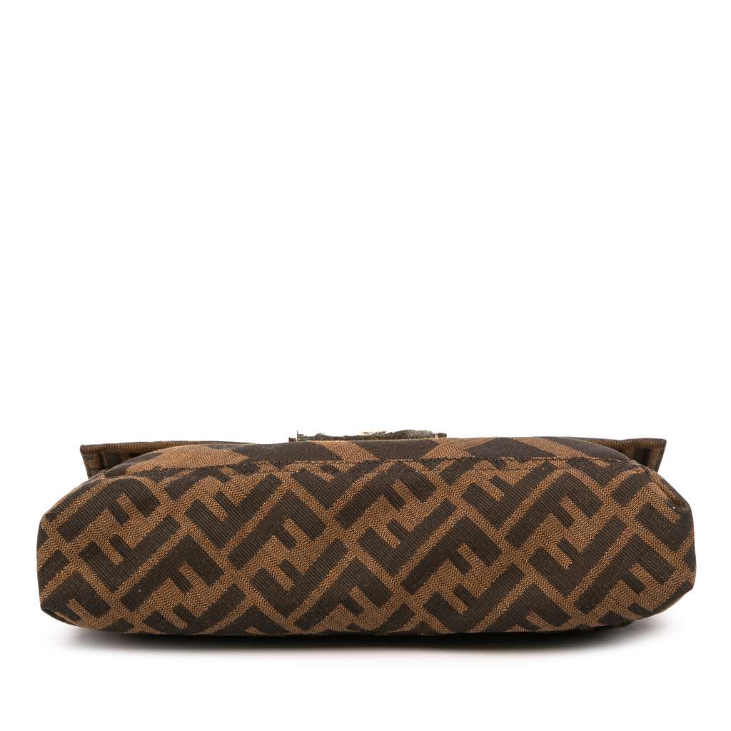 Fendi Zucca Canvas and Leather Chain Maxi Baguette - 3