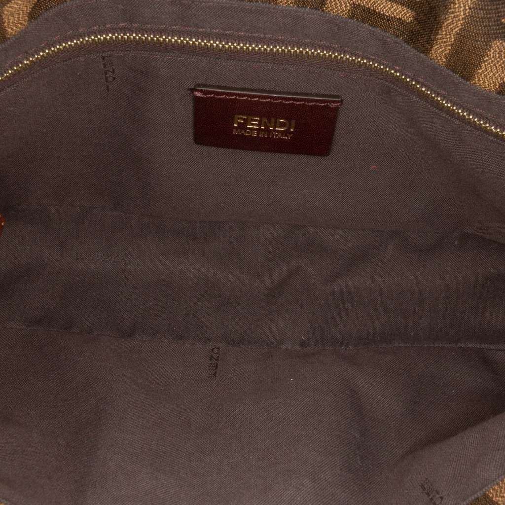 Fendi Zucca Canvas and Leather Chain Maxi Baguette - 4