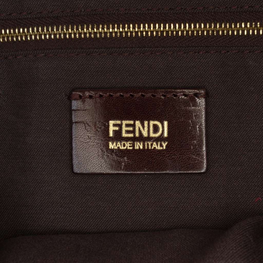 Fendi Zucca Canvas and Leather Chain Maxi Baguette - 5