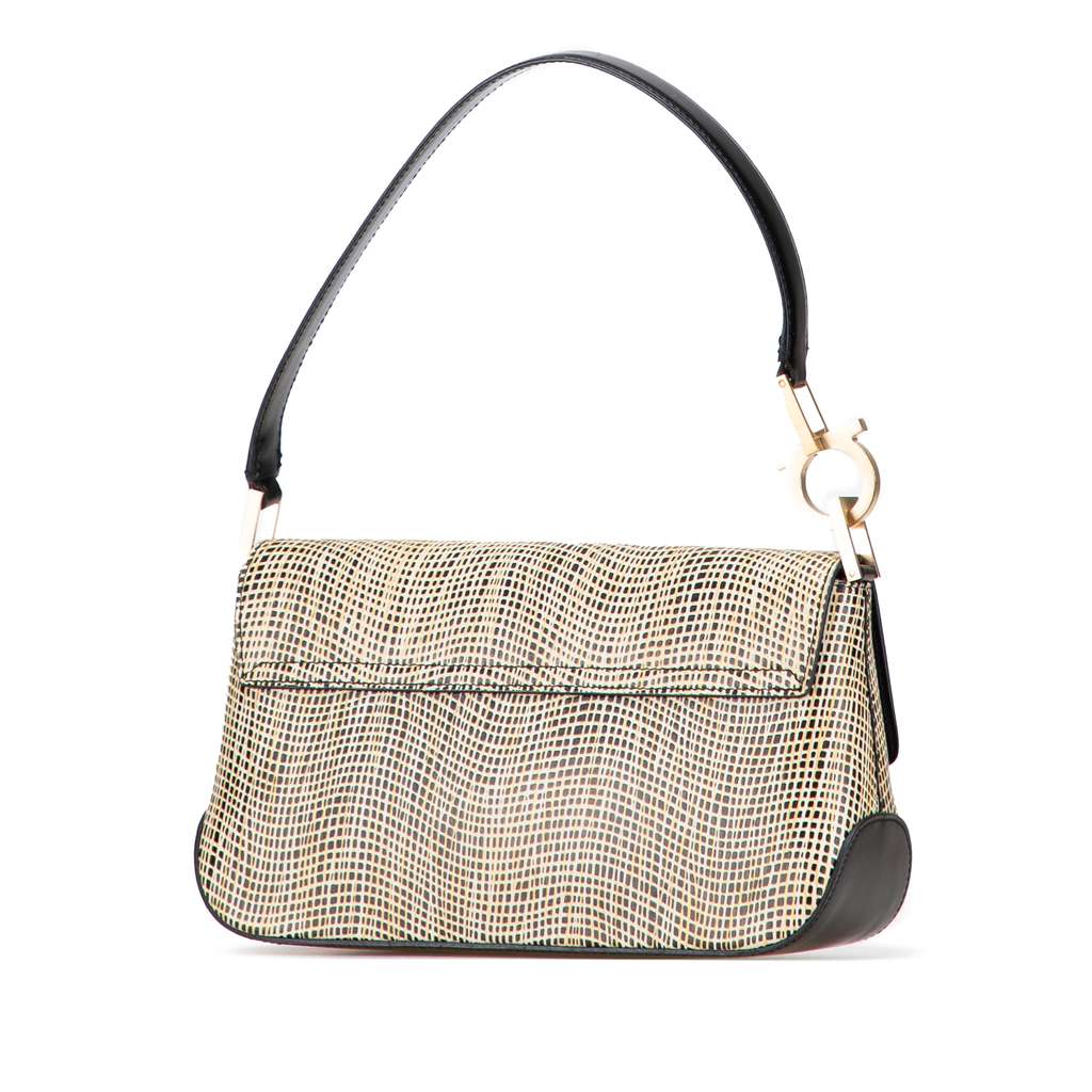 Salvatore Ferragamo Leather Gancini Shoulder Bag - Back view