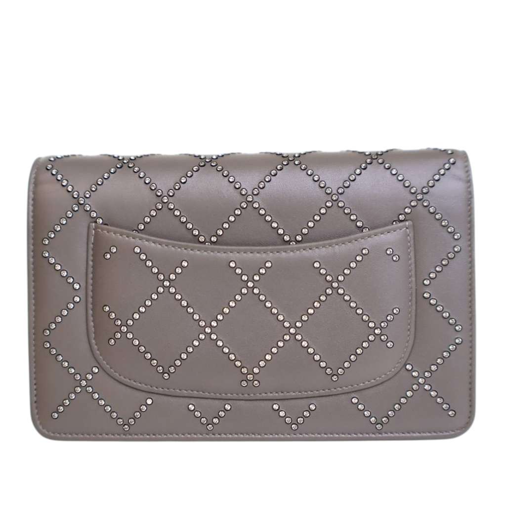 Chanel CC Studded Calfskin Crystal Wallet On Chain - Image 6