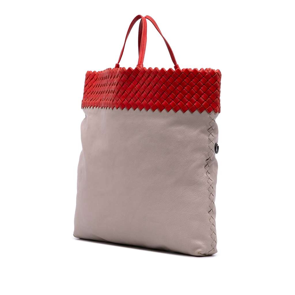 Bottega Veneta Intrecciato Trimmed Bicolor Nappa Satchel - Back view