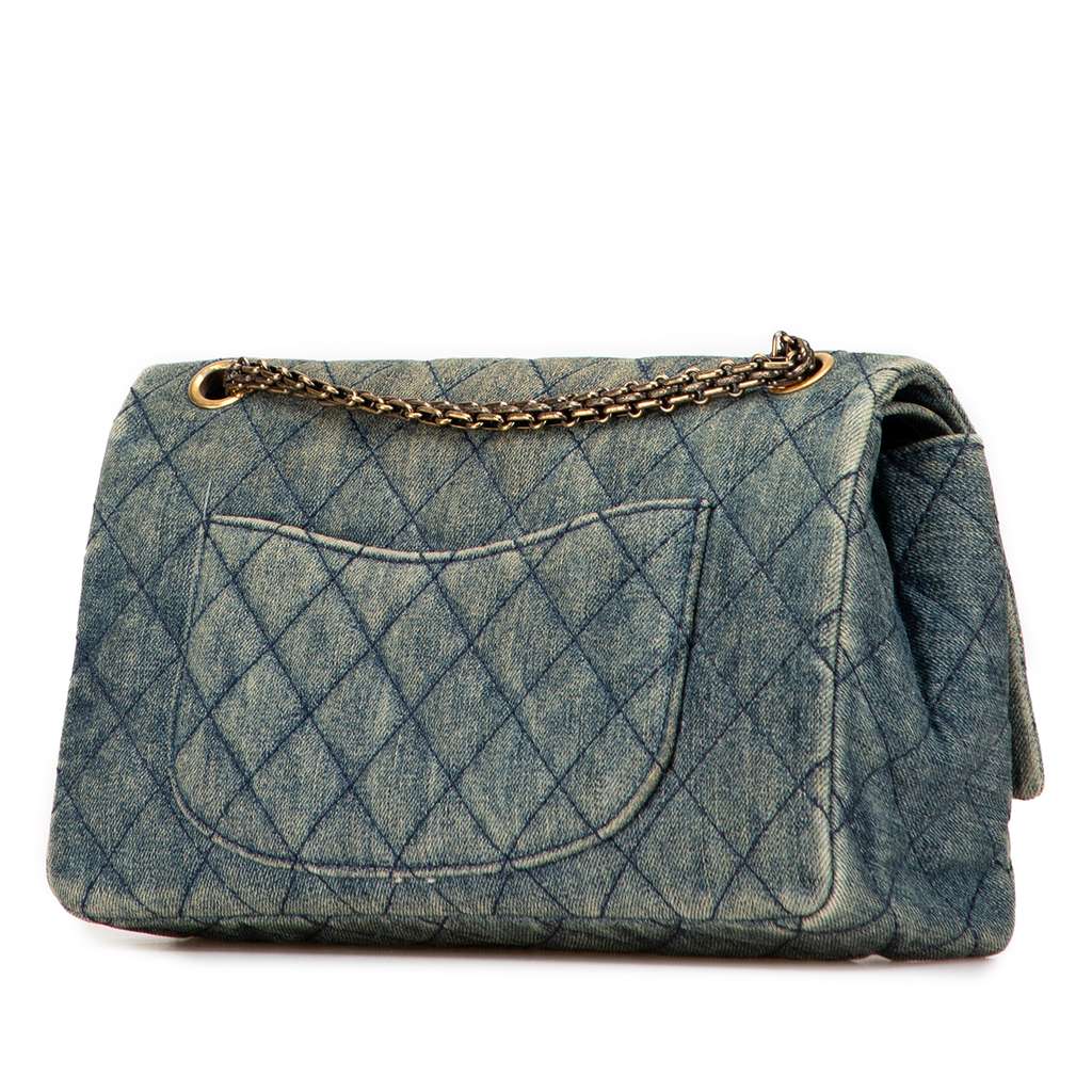 Chanel Reissue 2.55 Quilted Denim Double Flap 226 - Back view