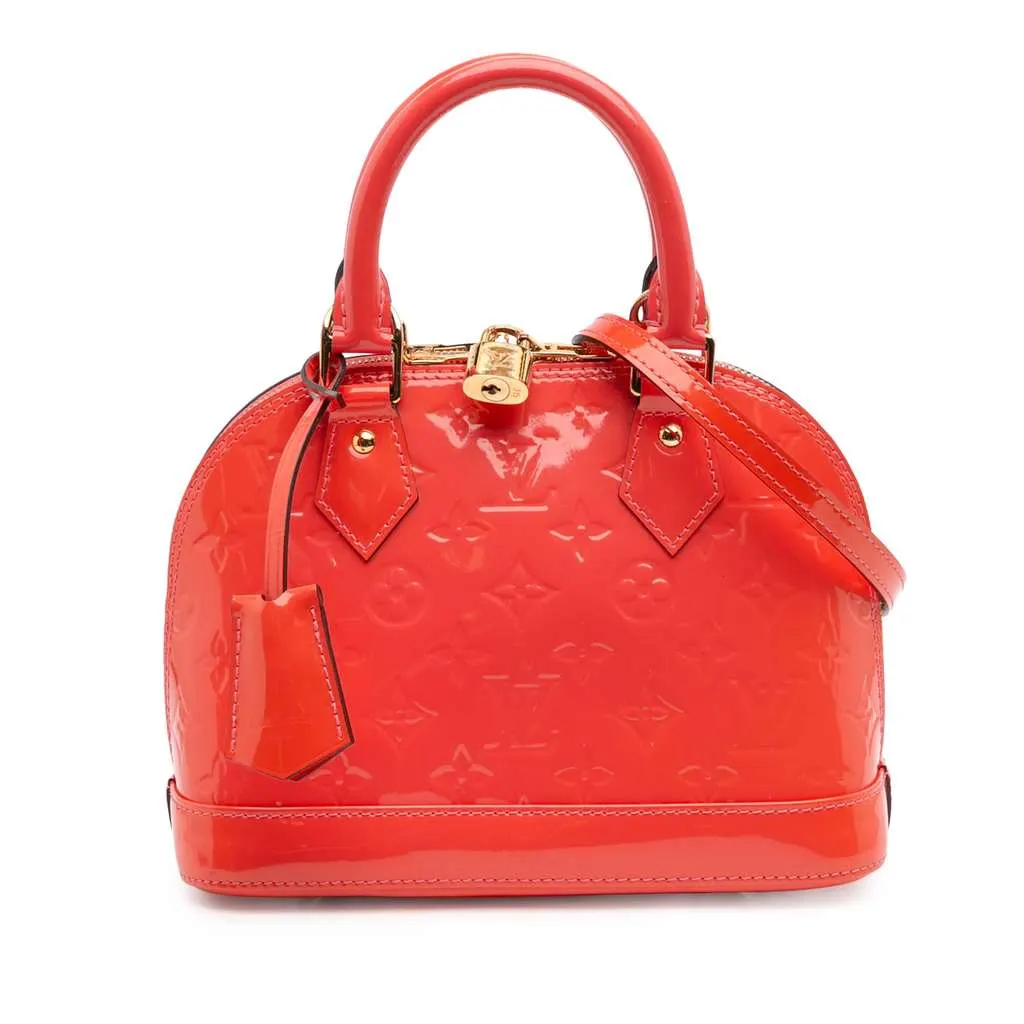 Louis Vuitton Monogram Vernis Alma BB Red Leather Good - Front View
