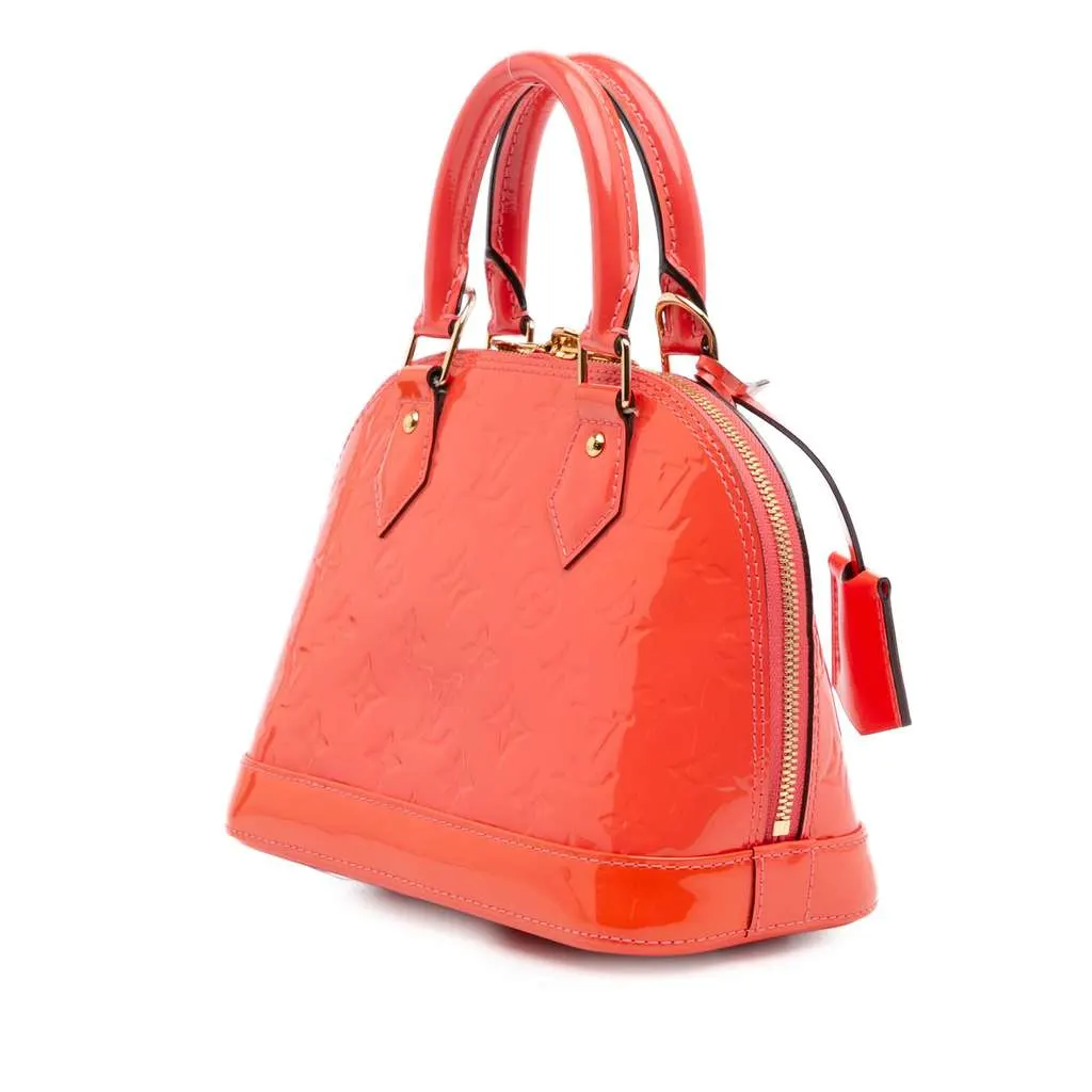 Louis Vuitton Monogram Vernis Alma BB Red Leather Good - Back View