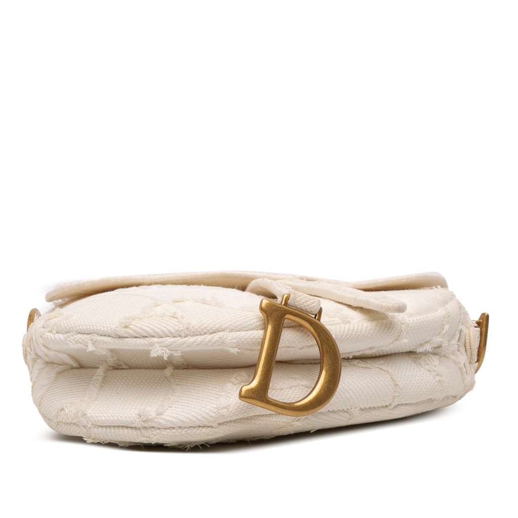 Dior Mini Canvas Embroidered Camouflage Saddle Bag - Image 6
