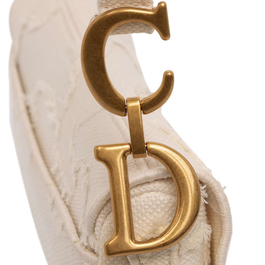 Dior Mini Canvas Embroidered Camouflage Saddle Bag - Image 10