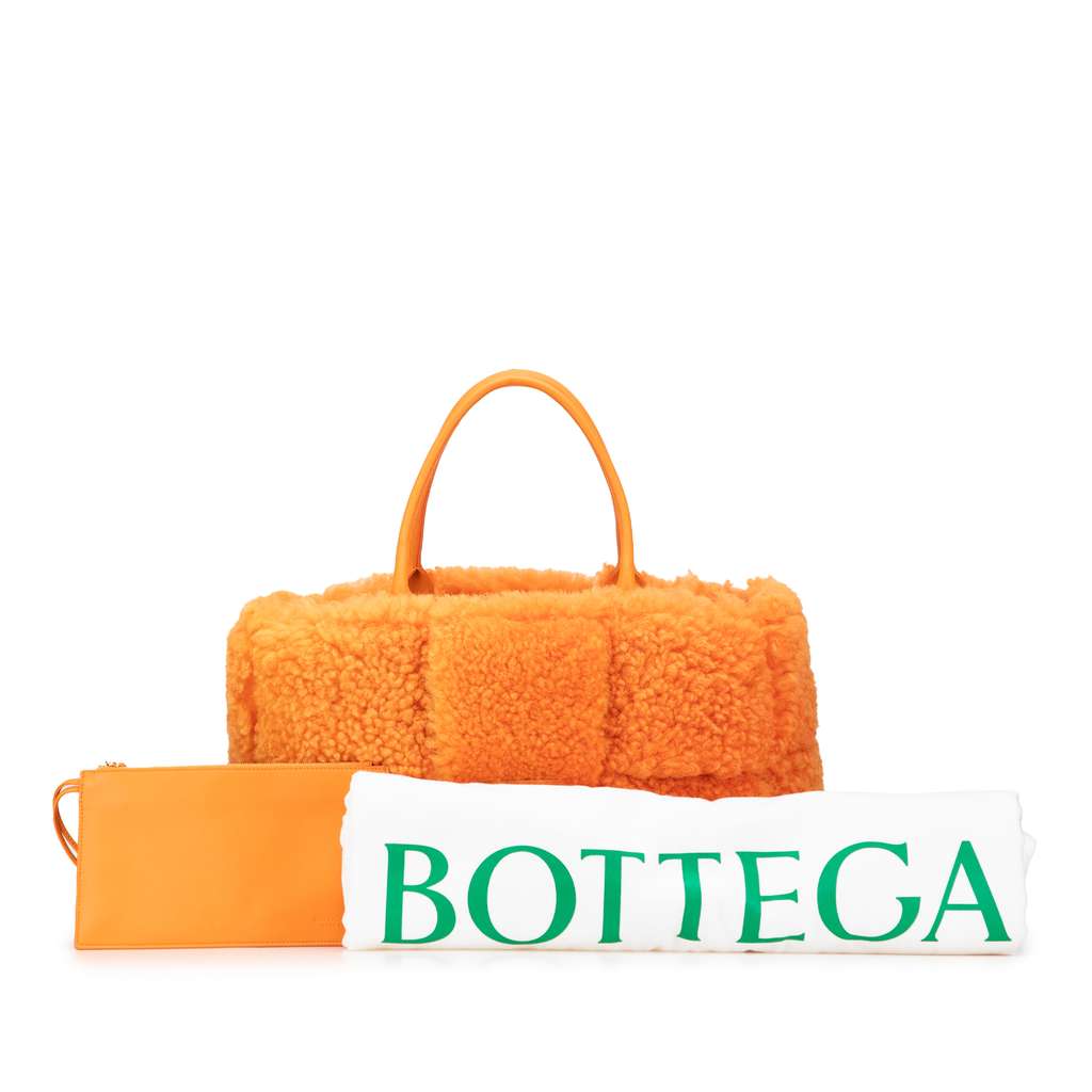 Bottega Veneta Small Shearling Intrecciato Arco Tote - Image 13
