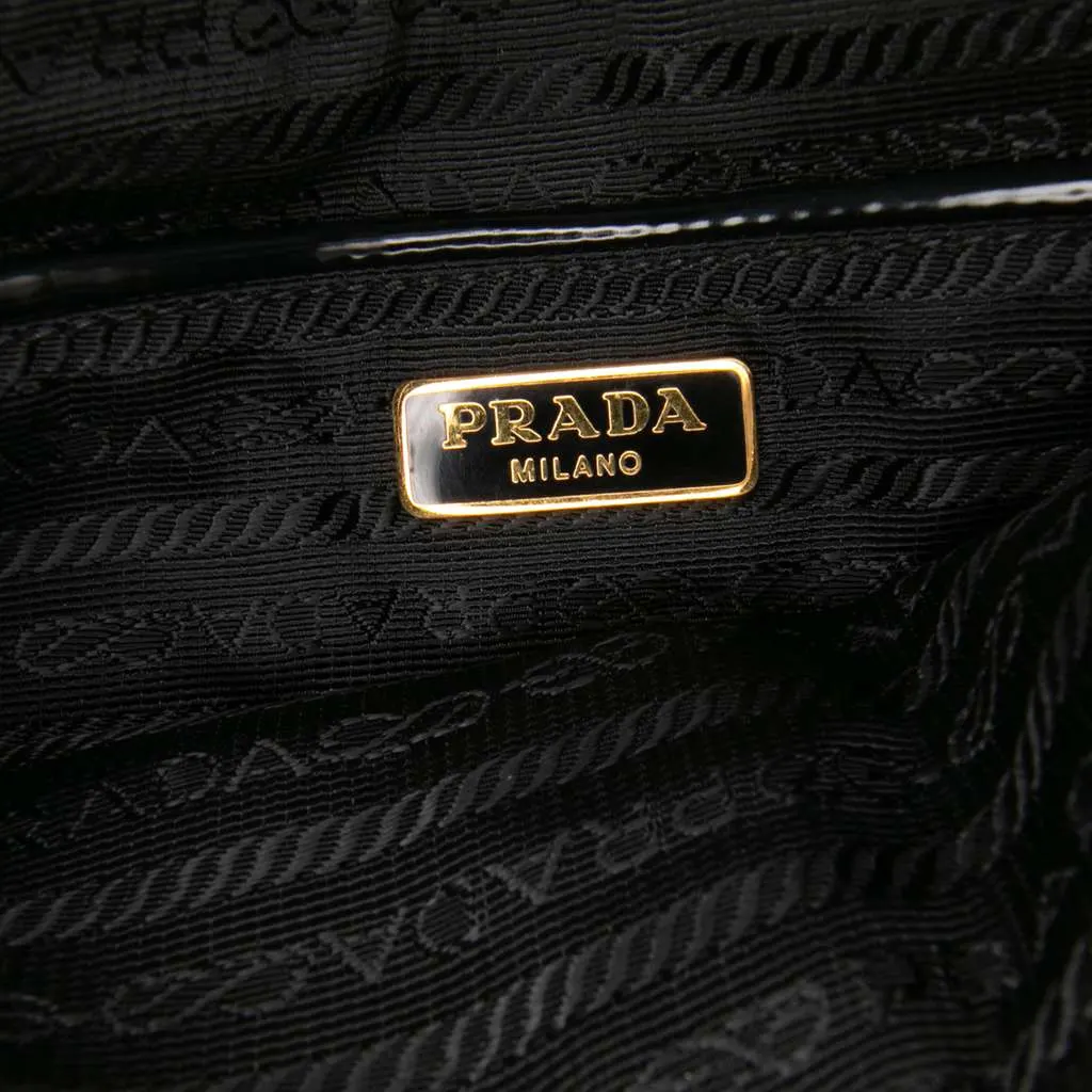 Prada Spazzolato Bow Pochette Black Leather Good - Box View