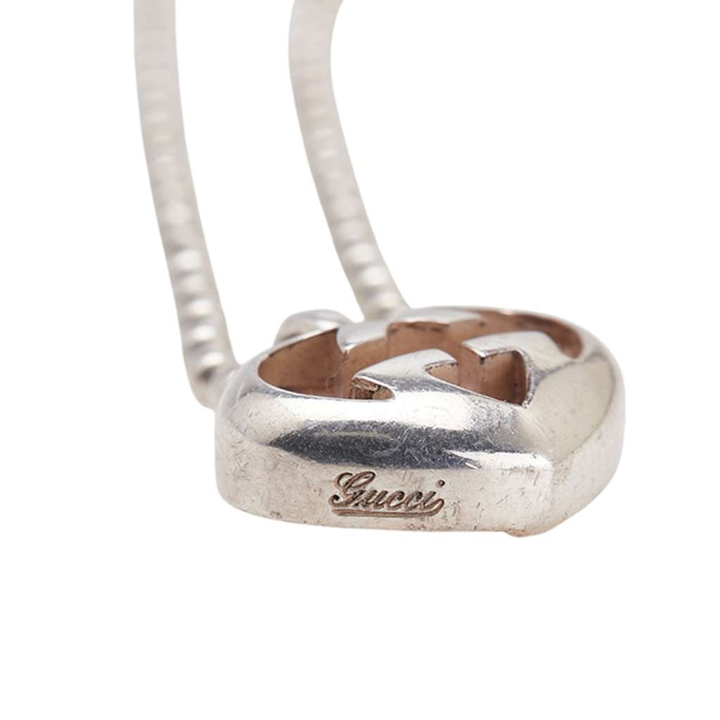 Gucci Sterling Silver and Opal Love Britt Pendant Necklace - 3