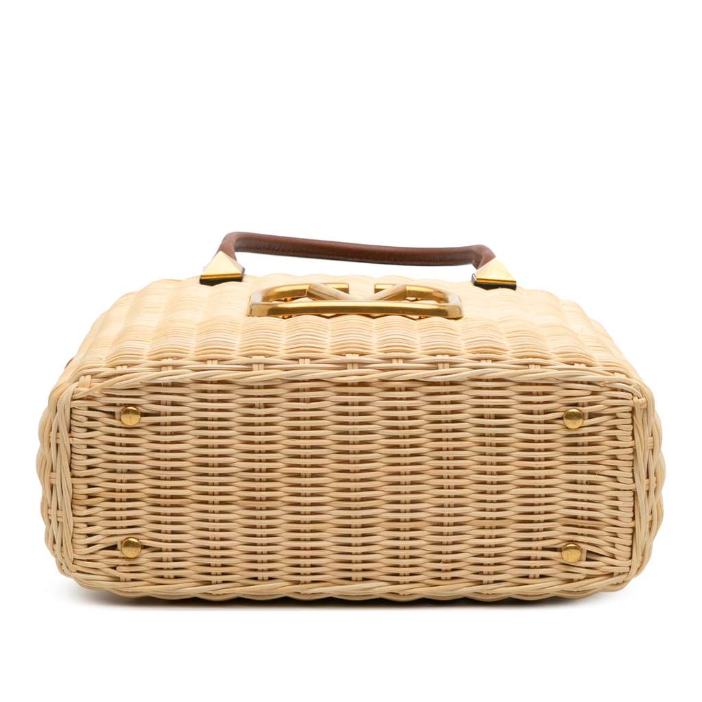 Valentino Wicker Vlogo Top Handle Bag - 3