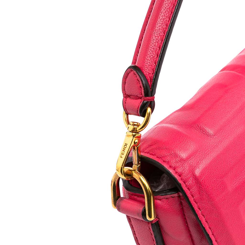 Fendi Mini Zucca Embossed Leather Baguette Satchel - Image 10