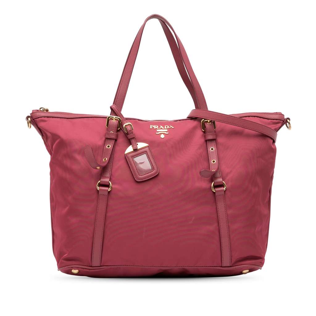 Prada Saffiano Trimmed Tessuto Satchel