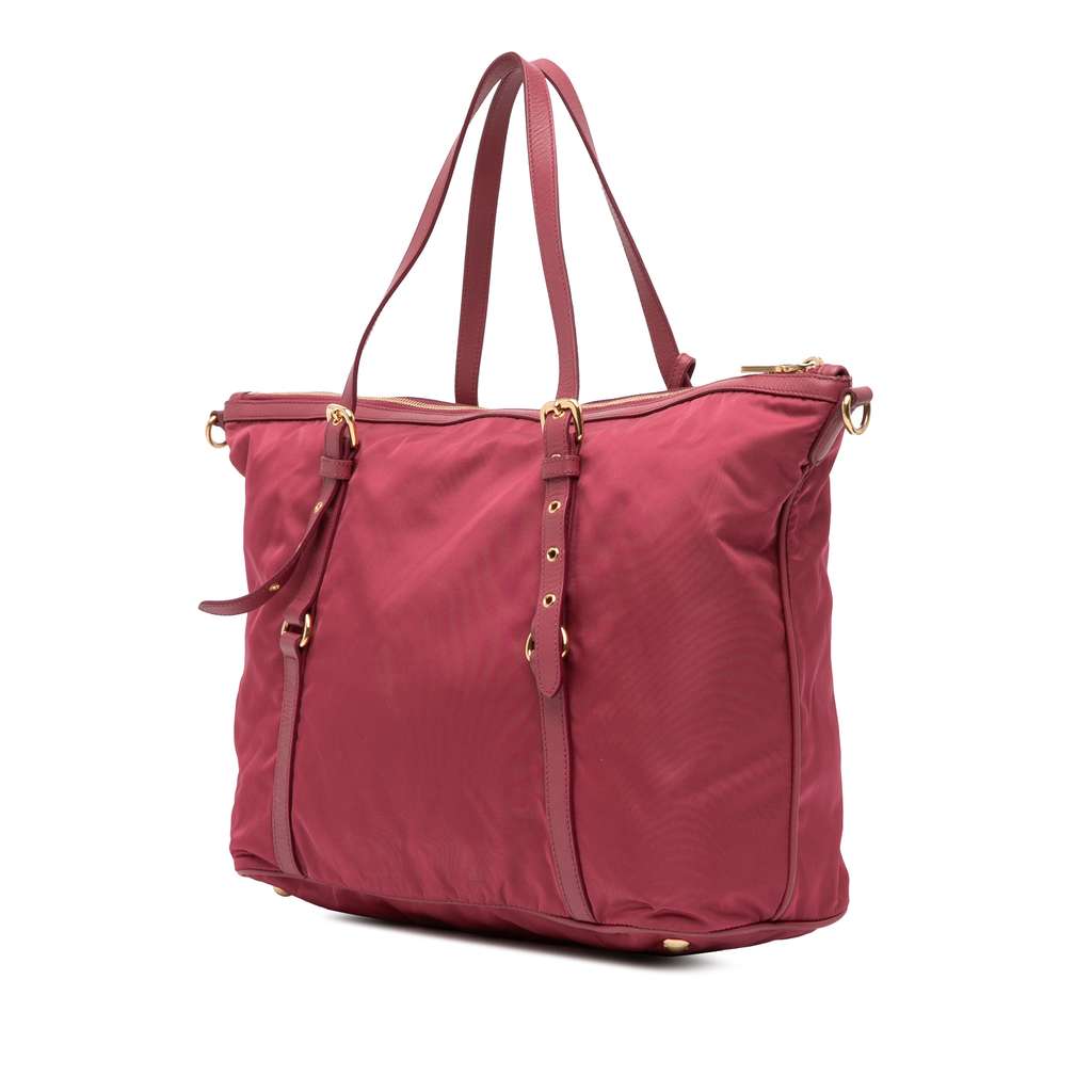 Prada Saffiano Trimmed Tessuto Satchel - 2