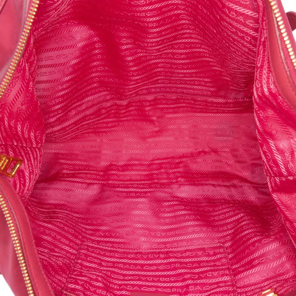 Prada Saffiano Trimmed Tessuto Satchel - 4