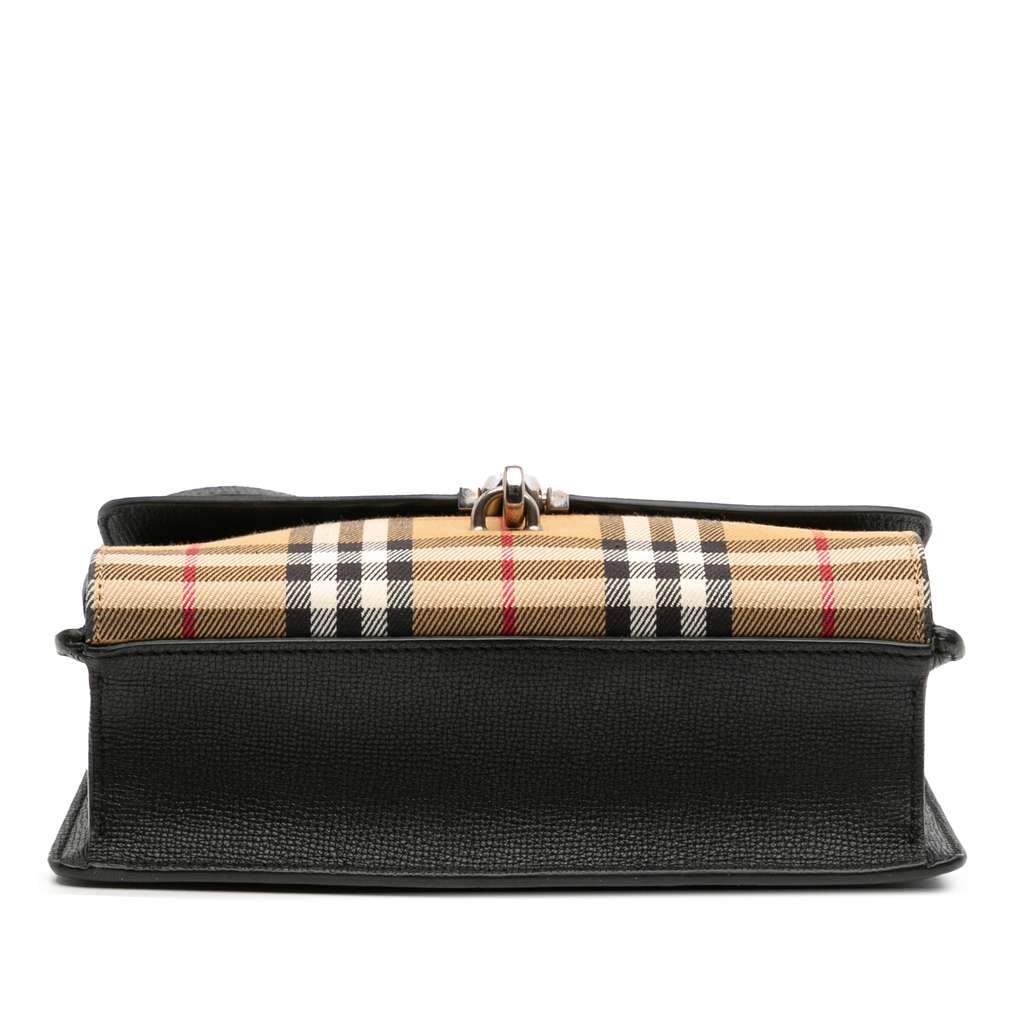 Burberry Small Leather and House Check Canvas Derby Macken Crossbody - 3