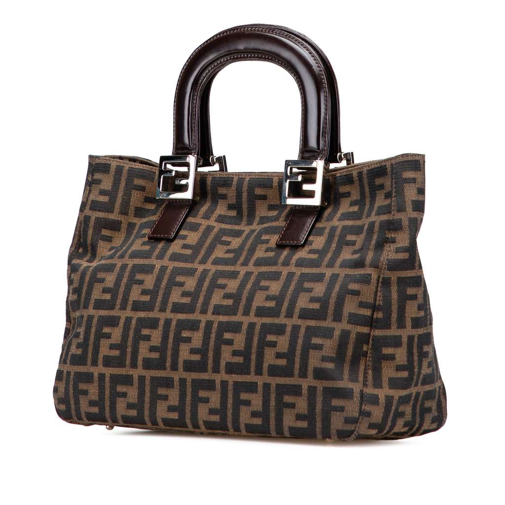 Fendi Small Zucca Canvas Twins Tote - Back view