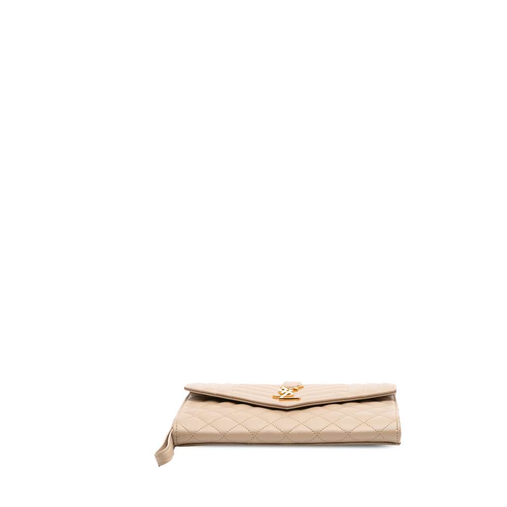 Saint Laurent Grain De Poudre Mix Matelasse Envelope Flap Pouch - 3