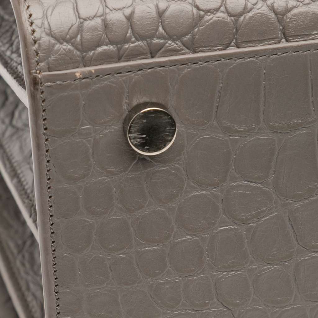 Saint Laurent Small Croc Embossed Leather Sac De Jour Satchel - Image 10