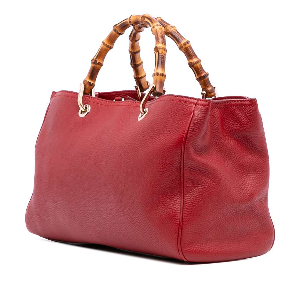 Gucci Medium Calfskin Bamboo Shopper Satchel - Back view