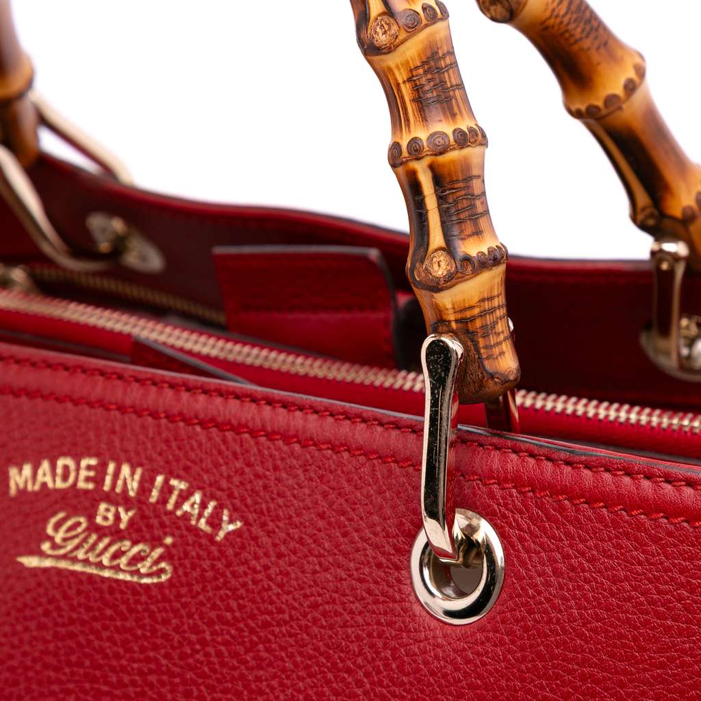 Gucci Medium Calfskin Bamboo Shopper Satchel - Image 10