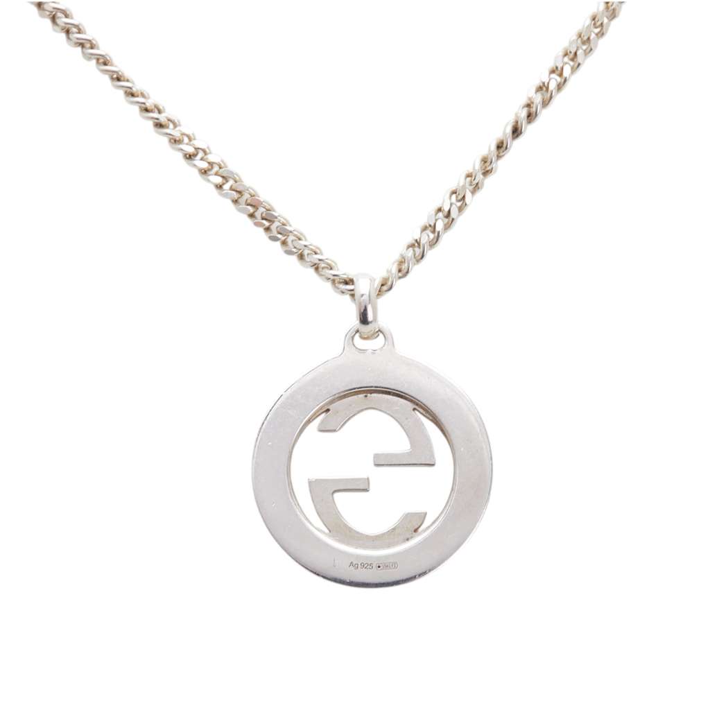 Gucci Sterling Silver Interlocking G Pendant Necklace - 2