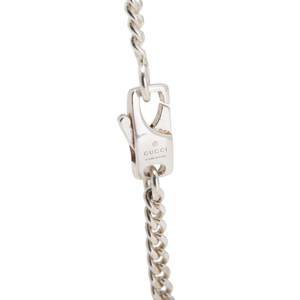 Gucci Sterling Silver Interlocking G Pendant Necklace - 4