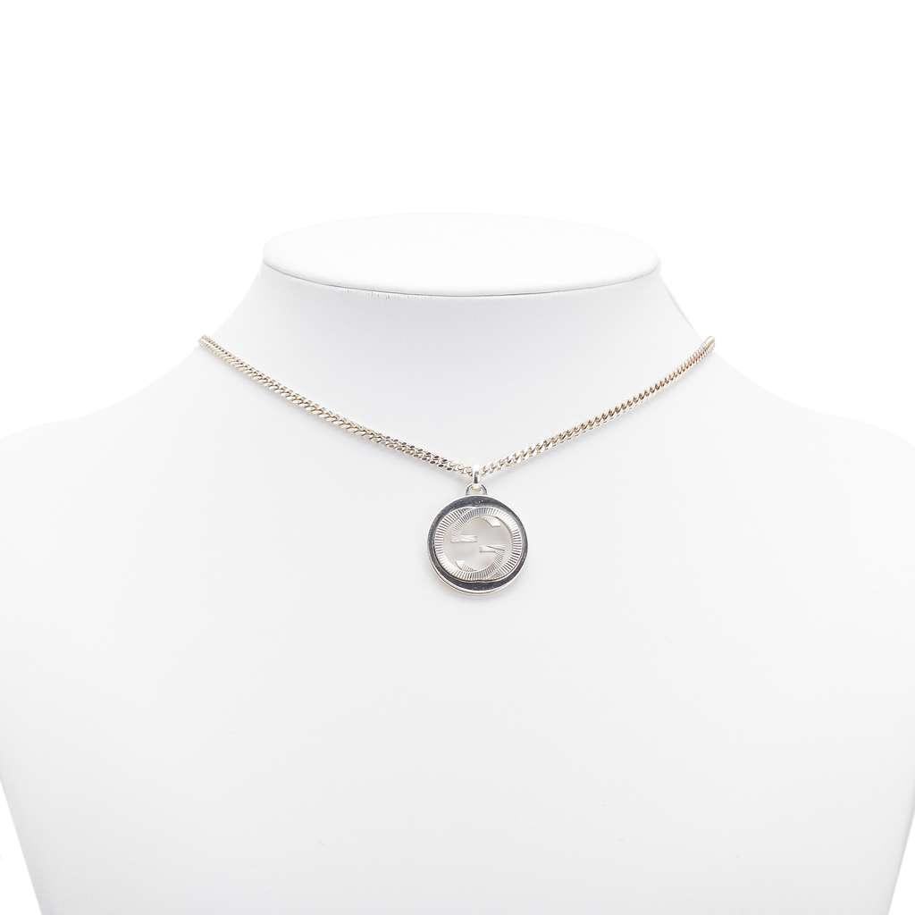 Gucci Sterling Silver Interlocking G Pendant Necklace - 5