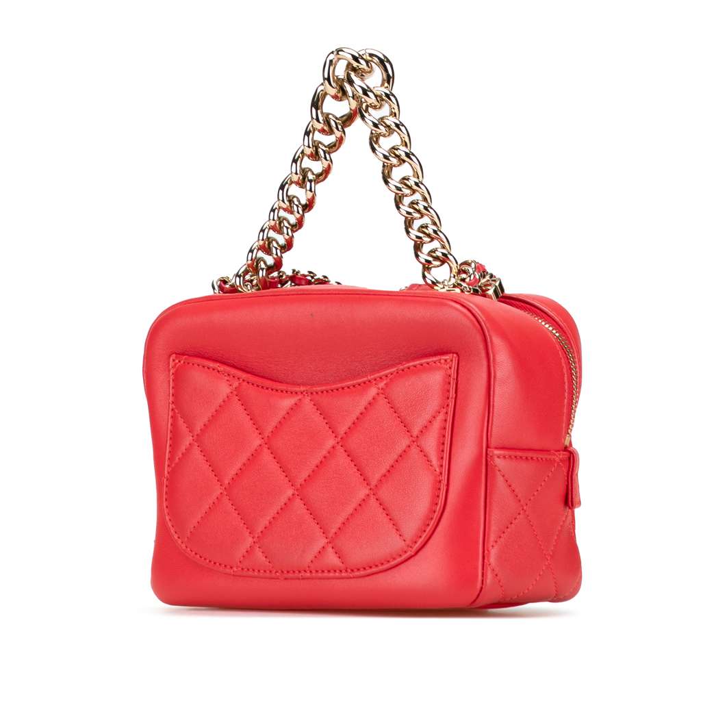 Chanel Quilted Lambskin Studded Beauty Begins Camera Bag - Back view