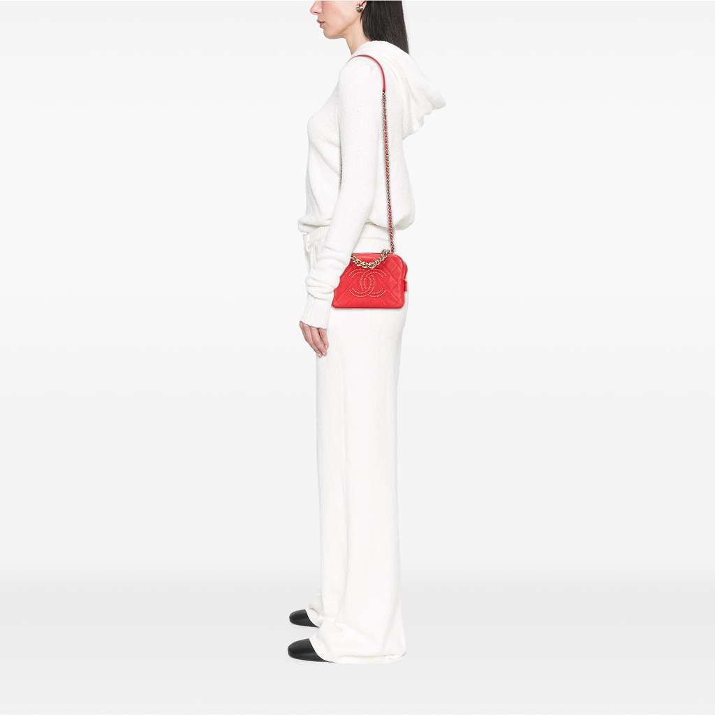 Chanel Quilted Lambskin Studded Beauty Begins Camera Bag - Image 12