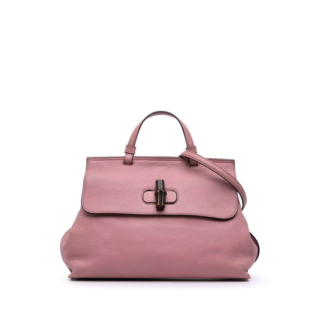Gucci Medium Leather Bamboo Daily Satchel