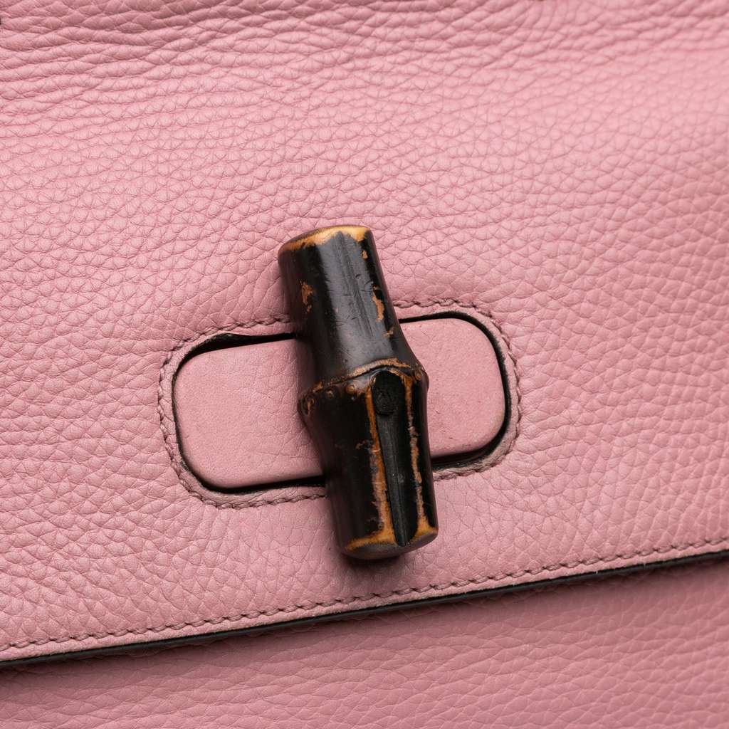 Gucci Medium Leather Bamboo Daily Satchel - Detail 2