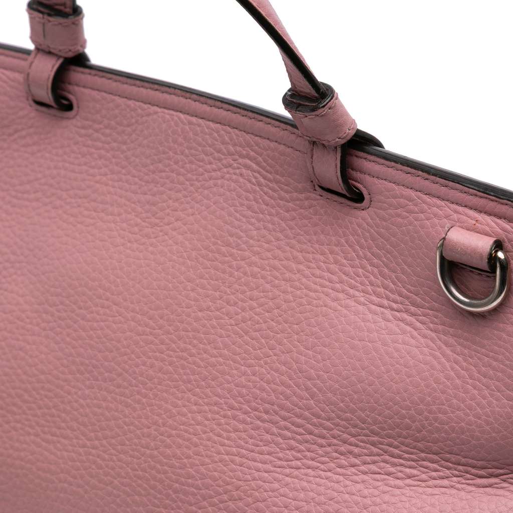 Gucci Medium Leather Bamboo Daily Satchel - Image 10