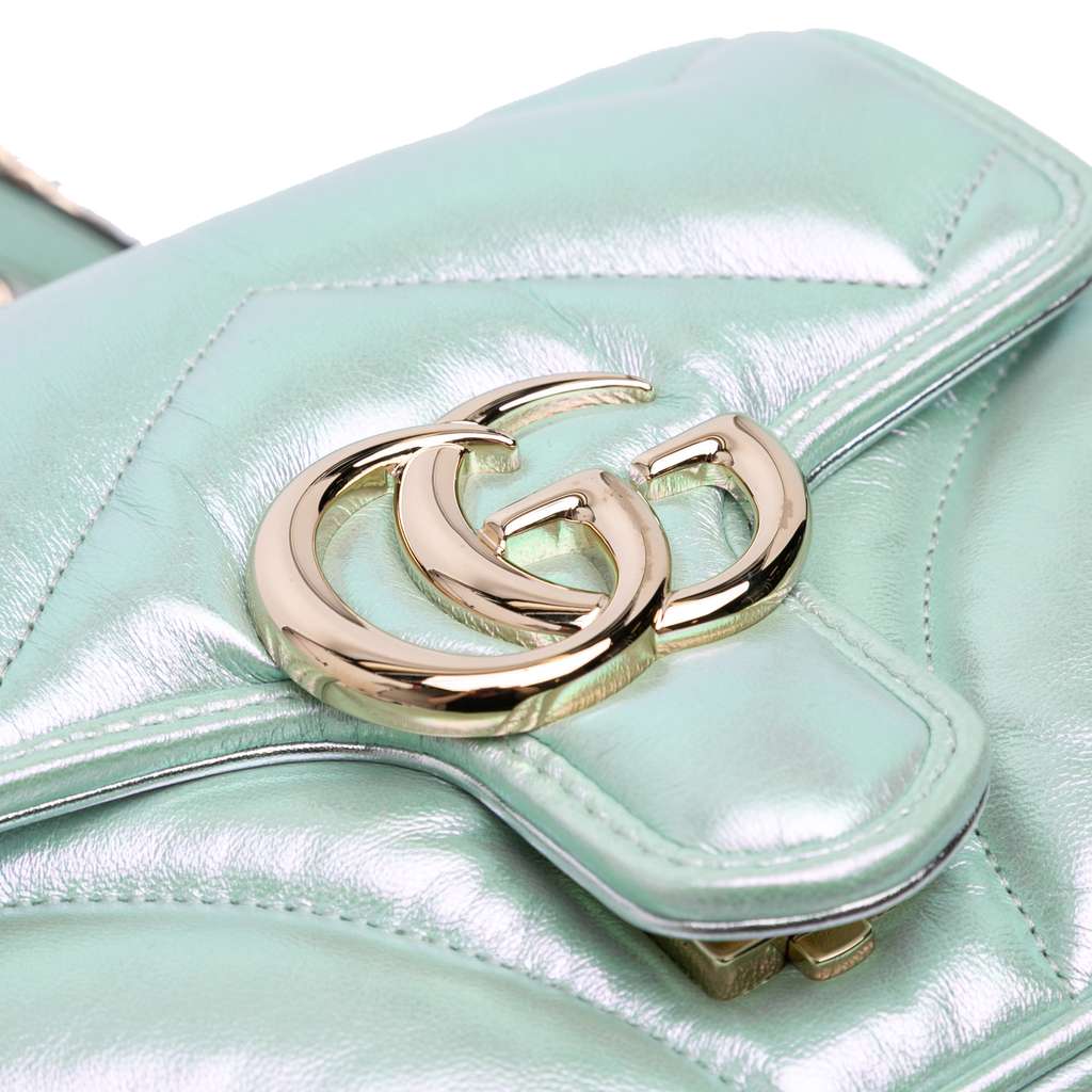 Gucci Mini GG Marmont Matelasse Iridescent Leather Flap Crossbody - Side view