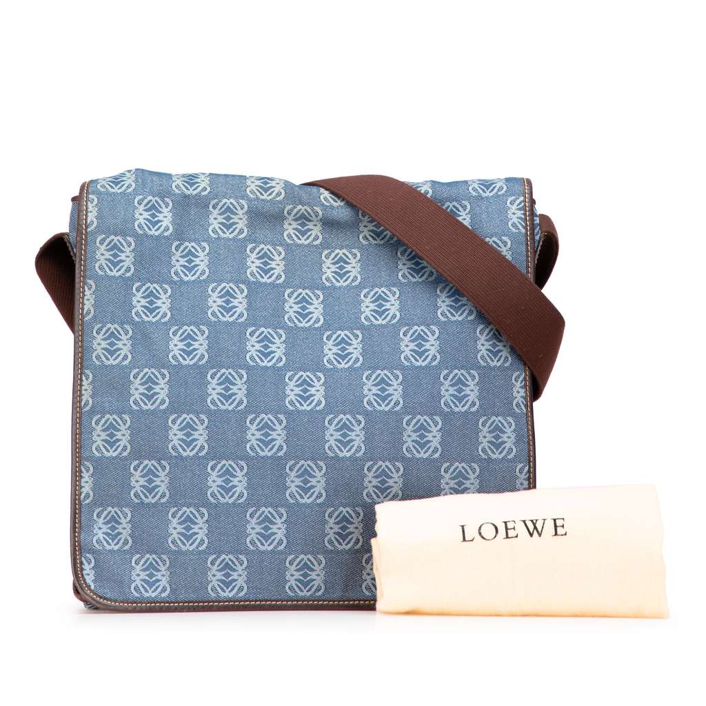 Loewe Denim Anagram Messenger Bag - Image 13