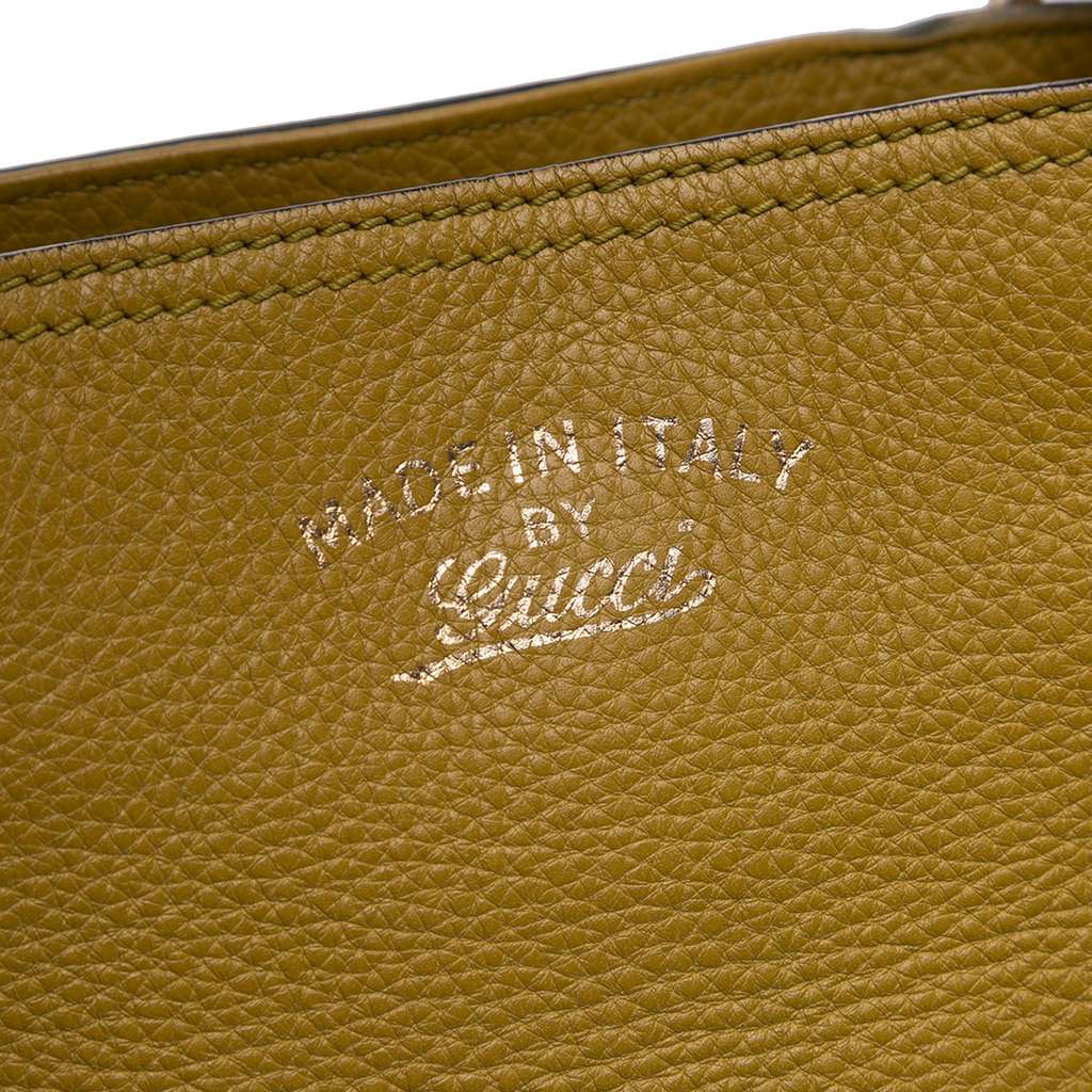 Gucci Tall Leather Bamboo Shopper Tote - Image 10