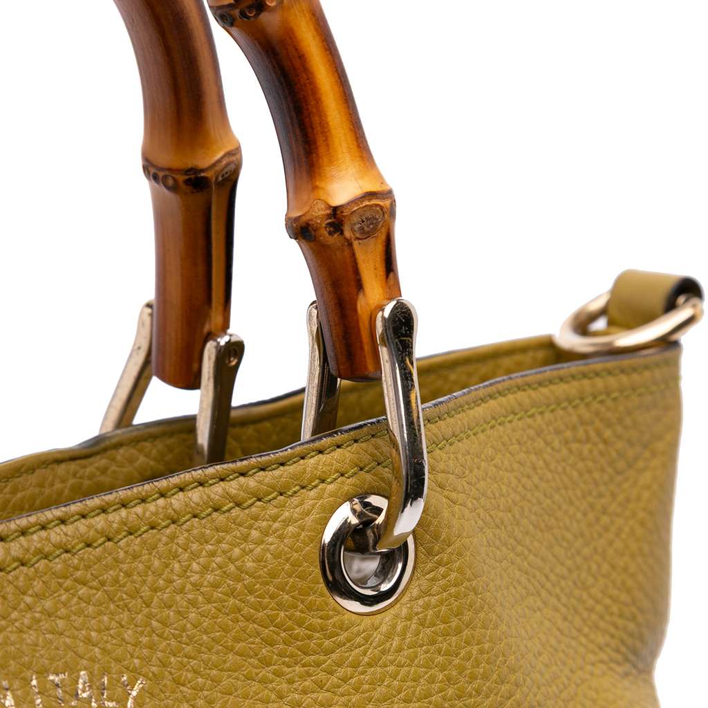 Gucci Tall Leather Bamboo Shopper Tote - Image 11
