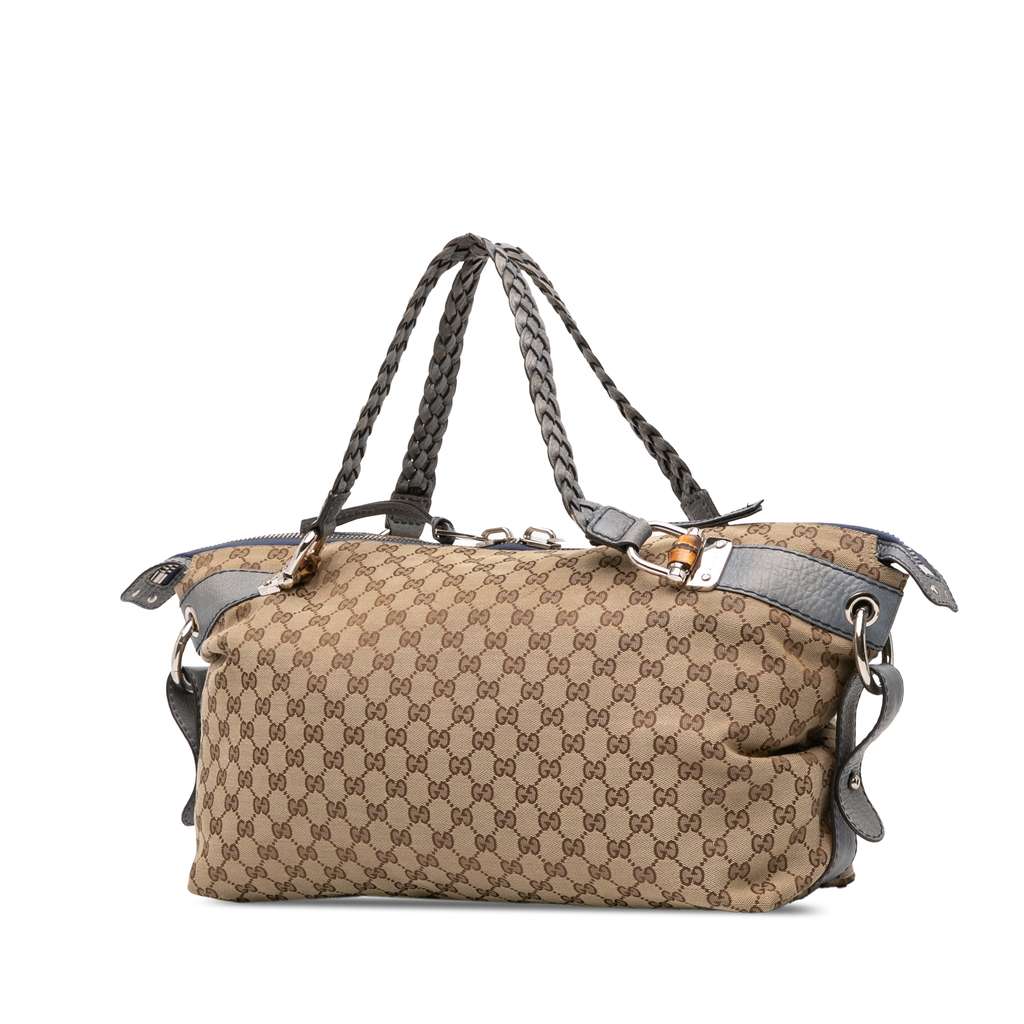 Gucci Medium GG Canvas Bamboo Bar Tote - 2