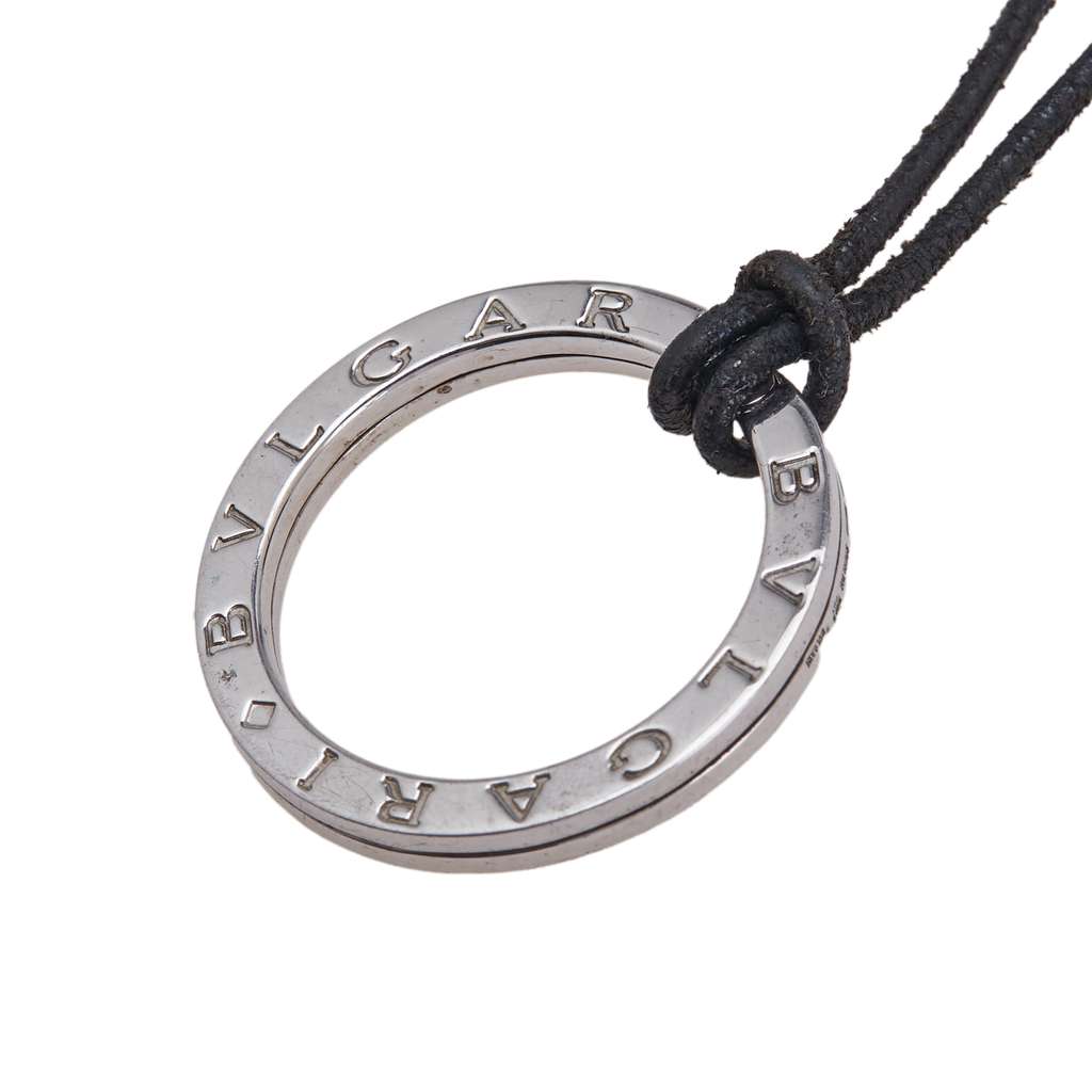 Bvlgari Sterling Silver Bvlgari Bvlgari Key Ring Pendant Necklace - Back view