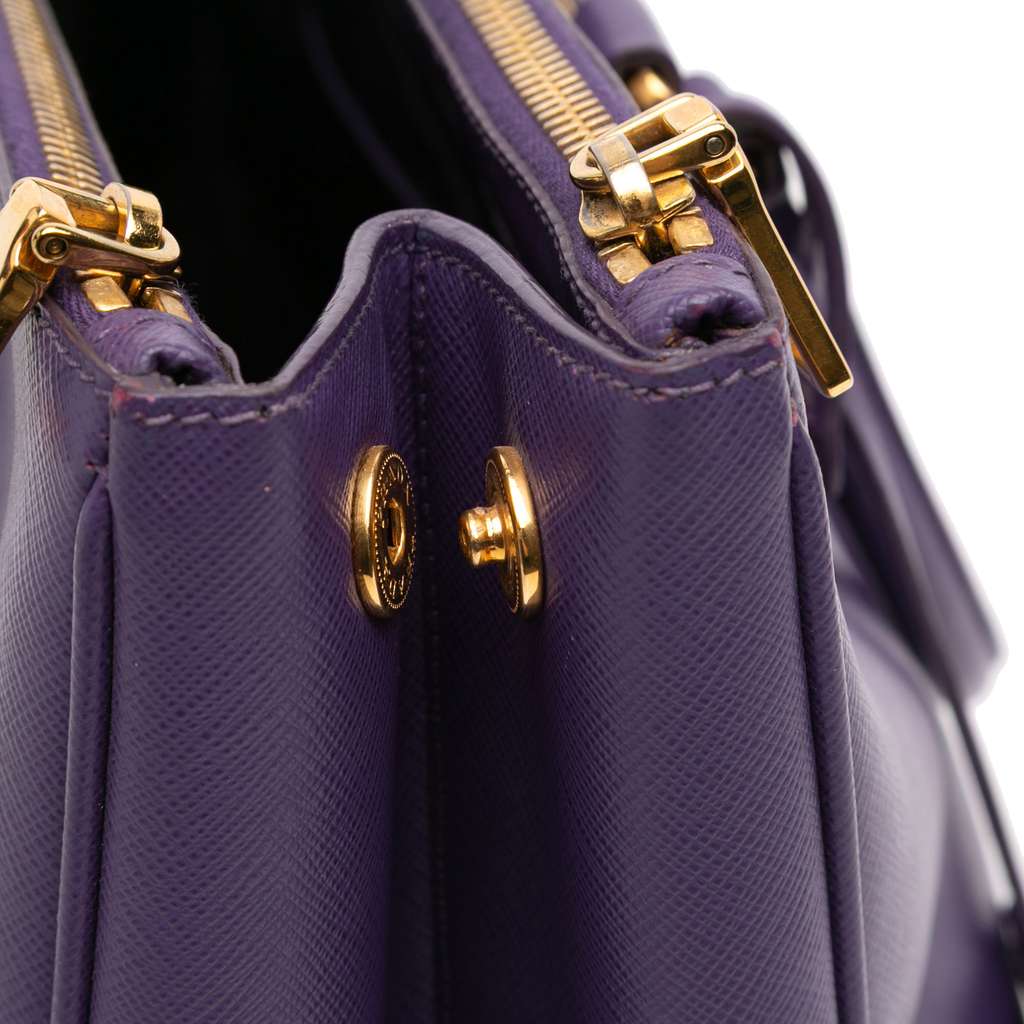 Prada Large Saffiano Lux Galleria Double Zip Satchel - Image 11