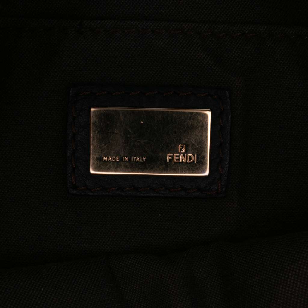 Fendi Small Zucchino Canvas F Charm Crossbody - Side view