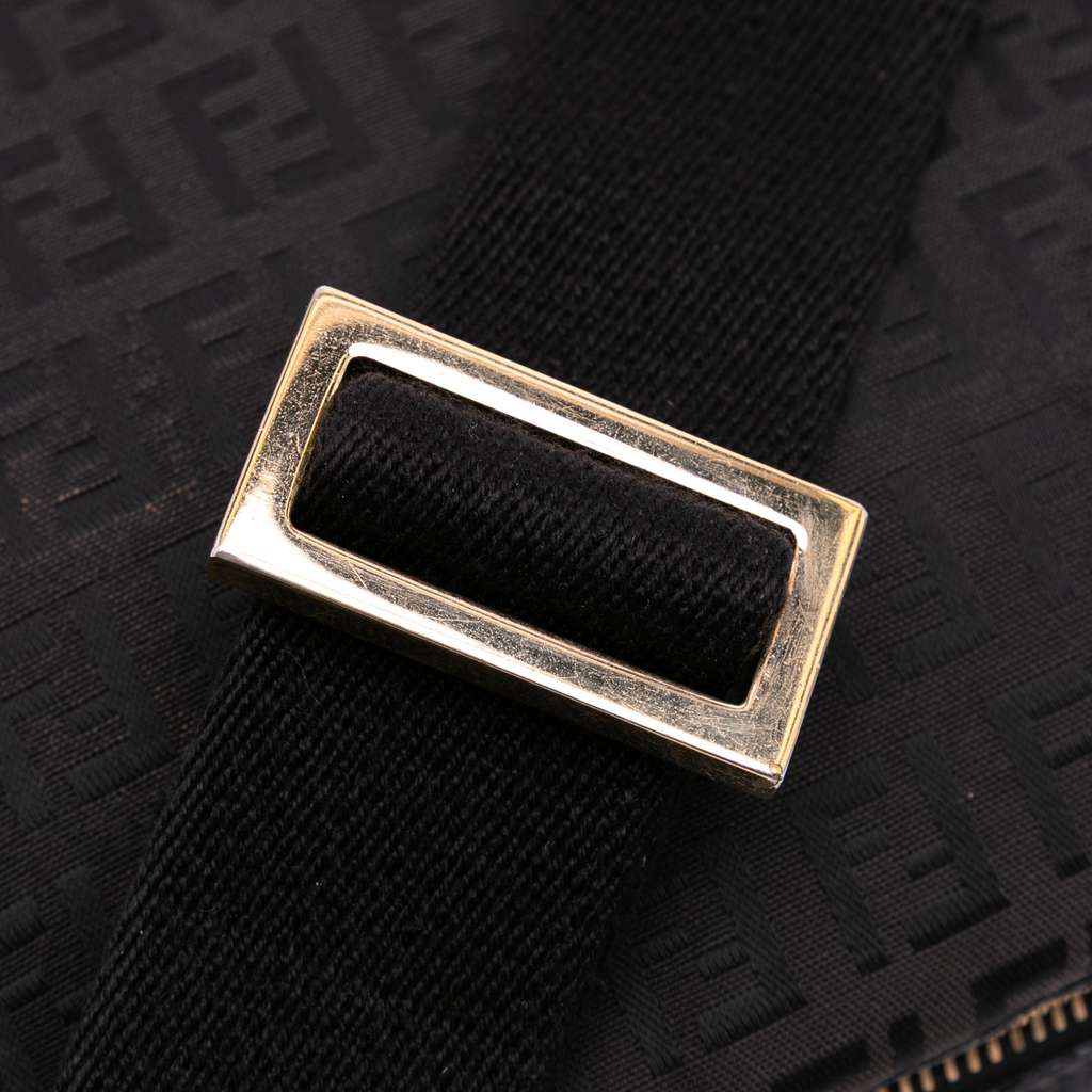 Fendi Small Zucchino Canvas F Charm Crossbody - Image 10