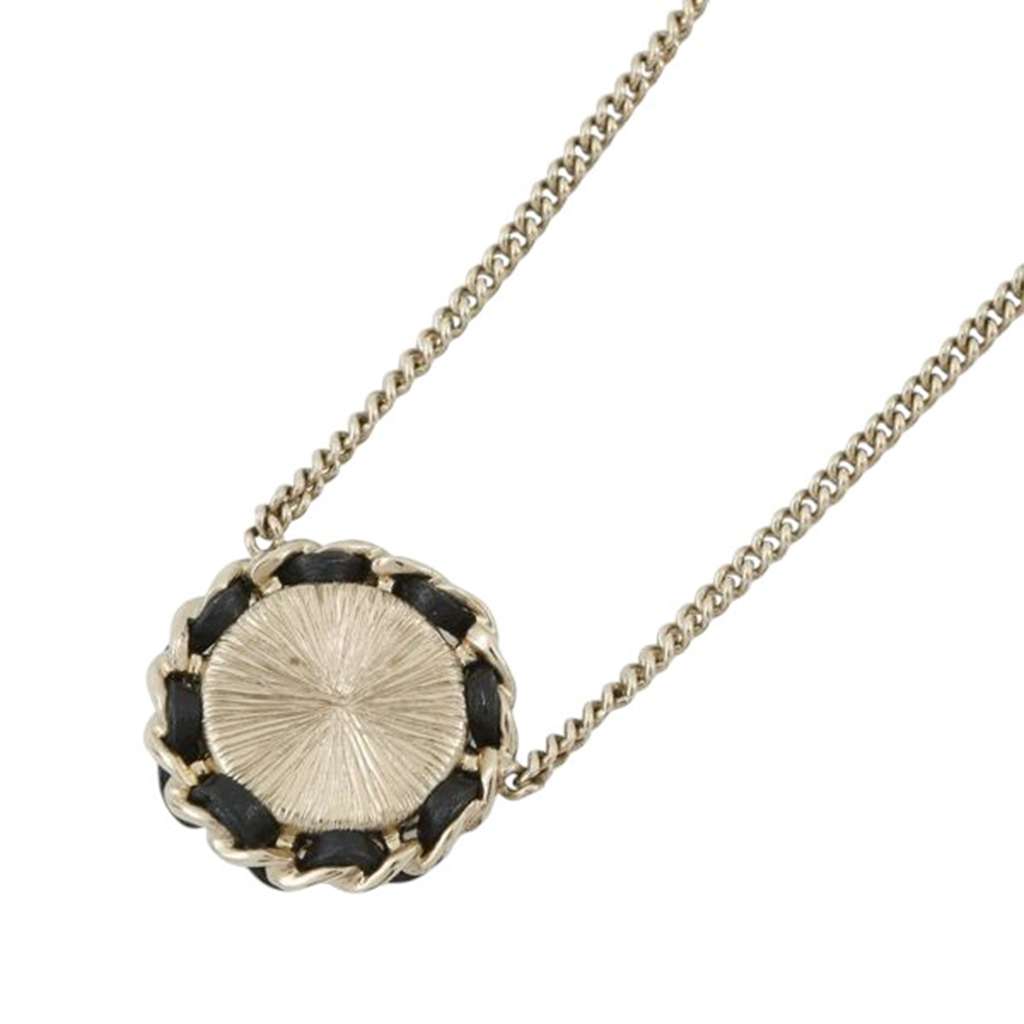 Chanel Gold Plated Faux Pearl CC Rhinestone Pendant Necklace - Back view
