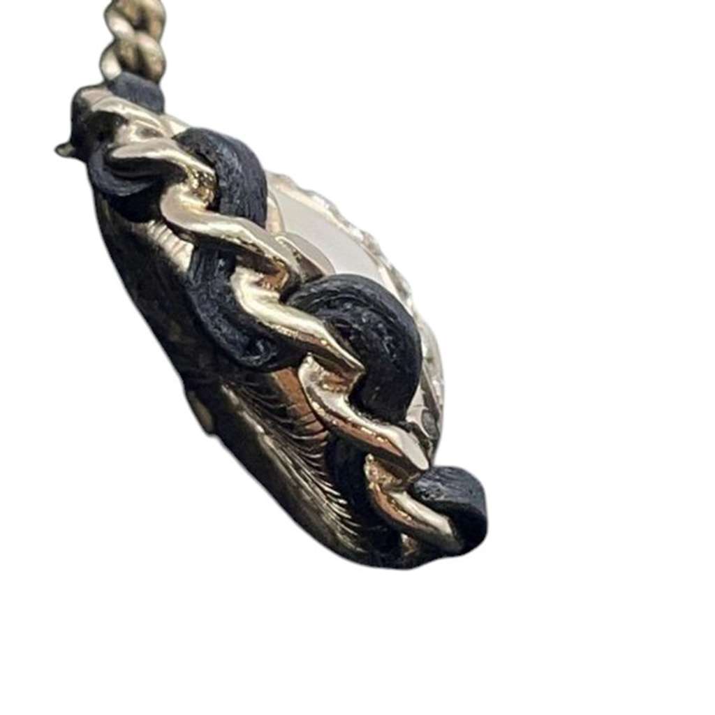 Chanel Gold Plated Faux Pearl CC Rhinestone Pendant Necklace - Detail 2