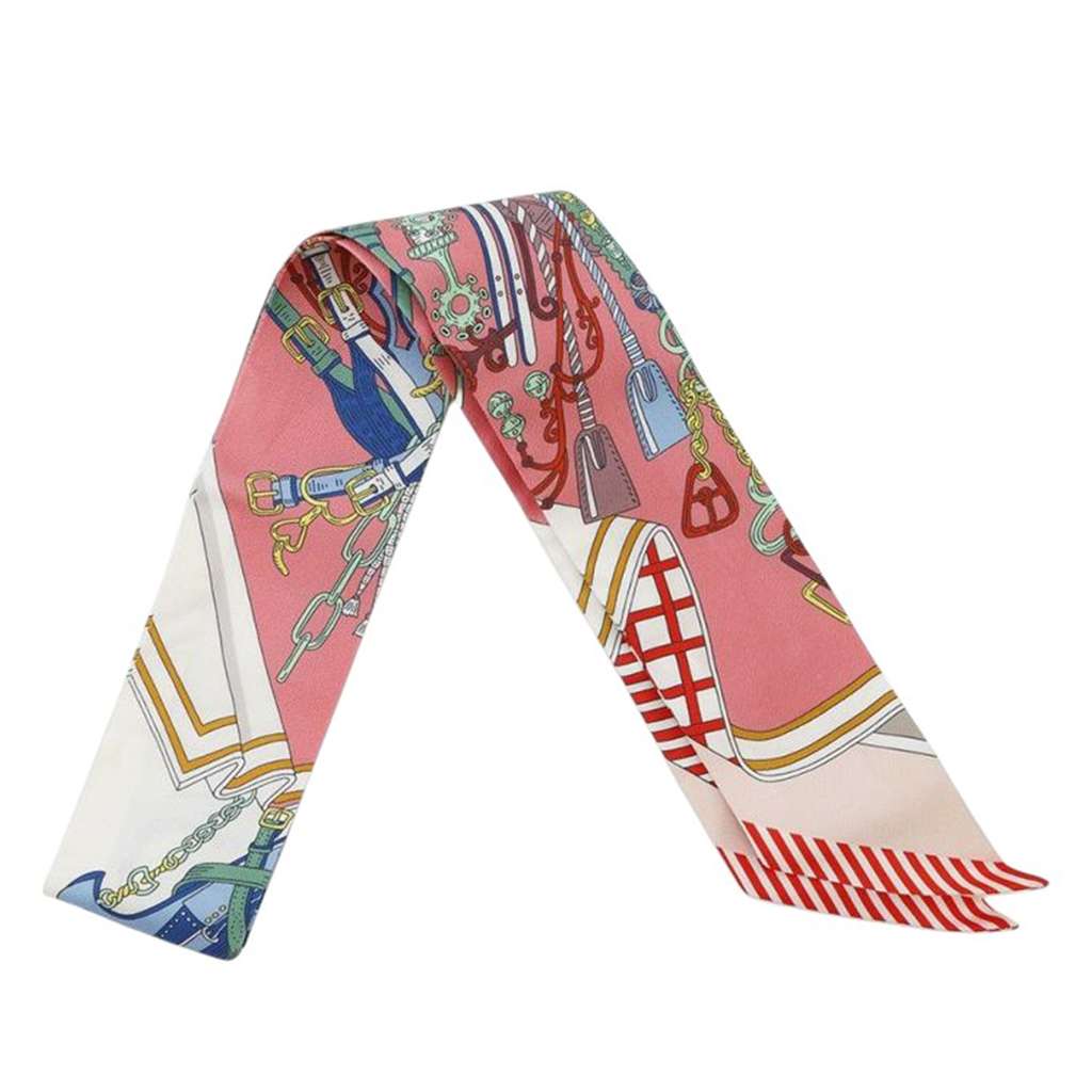 Hermès Bouquets Sellier Silk Twilly Scarf