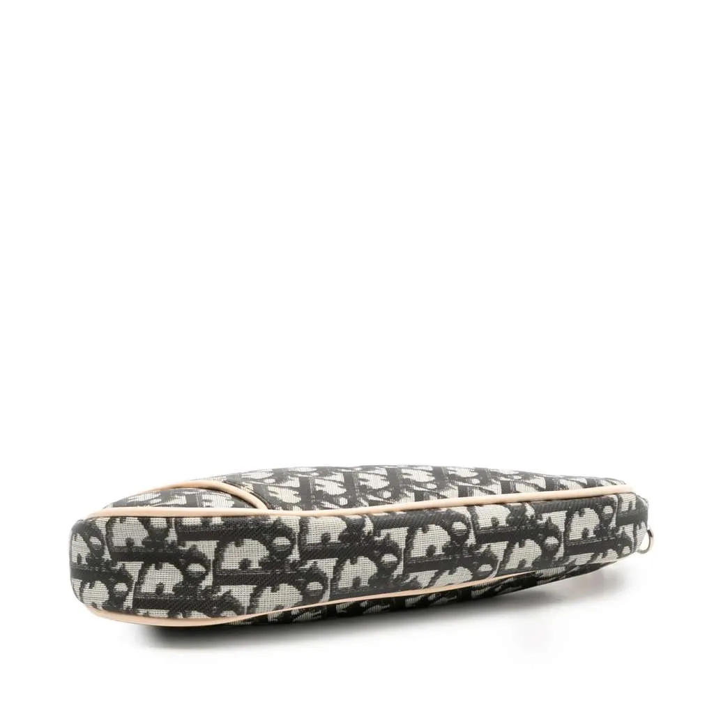 Dior Mini Diorissimo Coated Canvas Saddle Pochette Black Canvas Good - Inside View