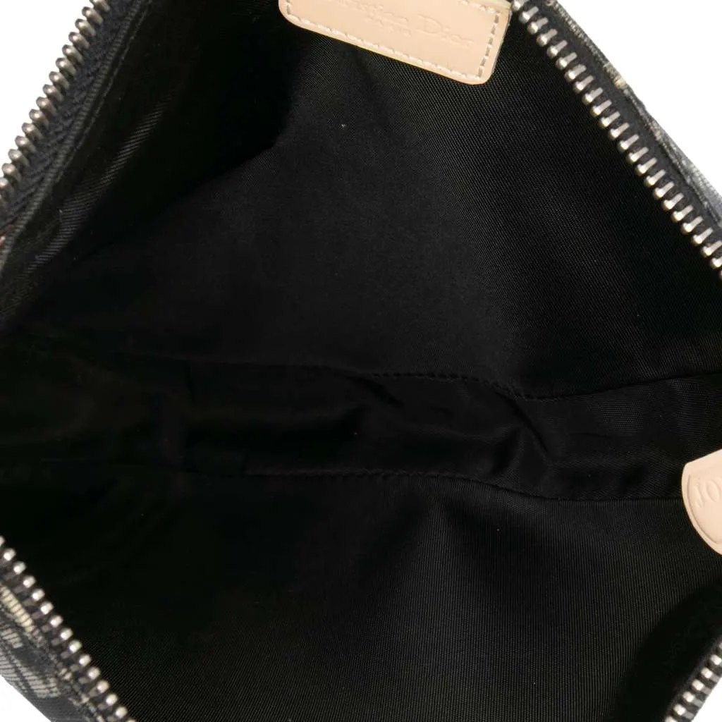 Dior Mini Diorissimo Coated Canvas Saddle Pochette Black Canvas Good - Model View