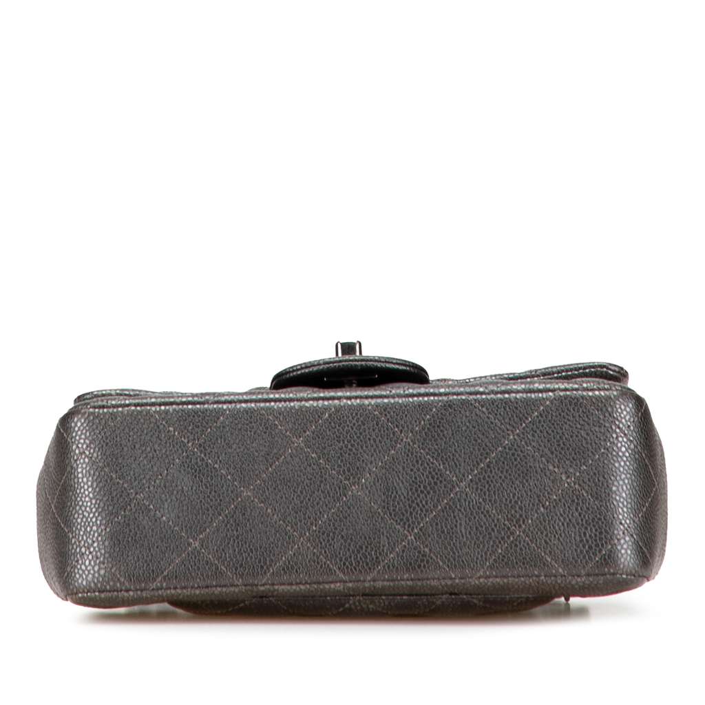 Chanel Mini Rectangular Classic Metallic Caviar Single Flap - Image 6