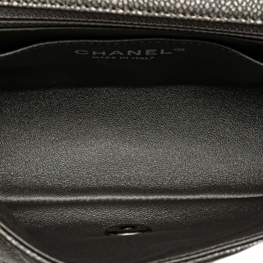 Chanel Mini Rectangular Classic Metallic Caviar Single Flap - 4