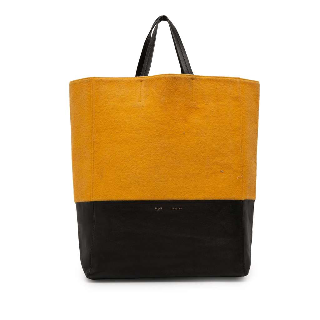 Celine Small Bicolor Suede and Calfskin Vertical Cabas Tote